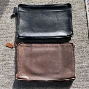 2 XL Vintage Coach Zip Portfolio document Laptop case